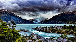 landscape photography of weather change, lago HD wallpaper