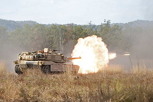 gray battle tank, M1 Abrams, tank, vehicle, military HD wallpaper