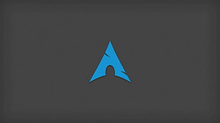 blue pyramid illustration, triangle, Arch Linux