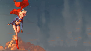 Supergirl cartoon illustration HD wallpaper
