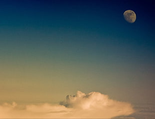 white and black ceramic vase, clouds, face, Moon