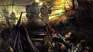 war soldiers art, S.T.A.L.K.E.R., Shadow of Chernobyl, Pripyat, apocalyptic HD wallpaper