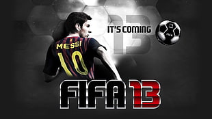 FIFA 13 game poster, FIFA 13, Lionel Messi, FC Barcelona, men HD wallpaper