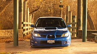 blue car, Subaru, car