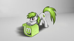 grey and green pony digital wallpaper, Linux, GNU, Linux Mint, My Little Pony