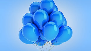 blue balloons, balloon, blue HD wallpaper