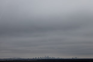 white cloudy sky, city, gray, New Orleans