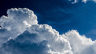 white nimbus clouse, sky, clouds