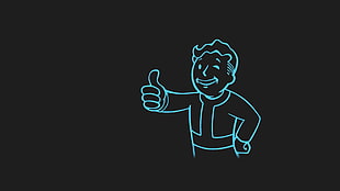 man illustration, Fallout, Vault Boy, video games, minimalism