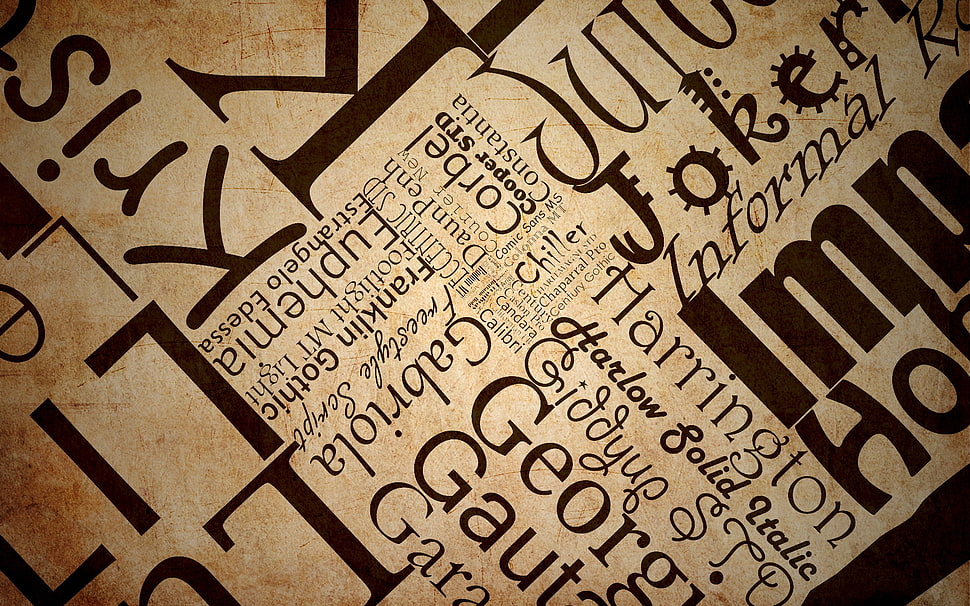 black and brown assorted name labeled wallpaper HD wallpaper