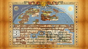 brown, blue, and white area rug, video games, The Legend of Zelda, map, Hyrule