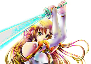 woman anime character holding sword