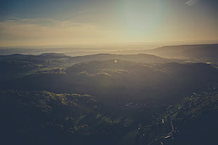 green mountains, nature, landscape, trees, mist