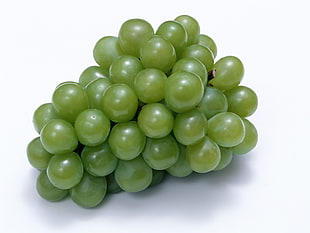 photo fo green Grape on white surface