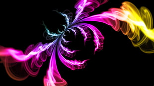 purple and yellow 3D wallpaper