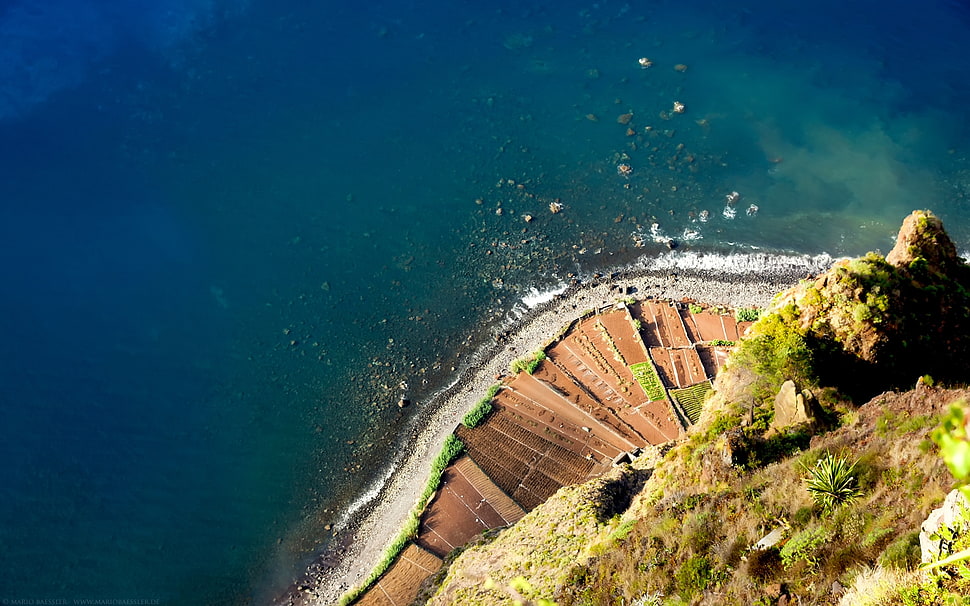 area view of a beach HD wallpaper