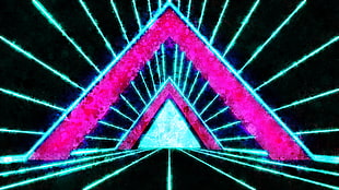 pink, blue, and black triangle abstract clip art, grunge, abstract, digital art, colorful