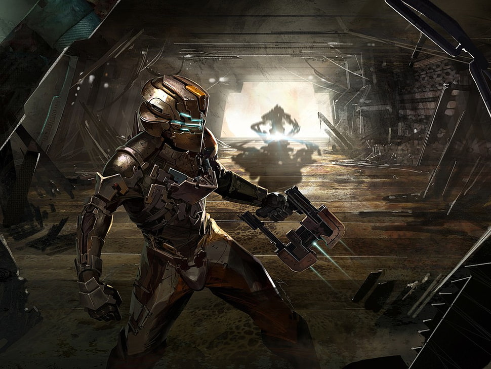 brown and black camouflage compound bow, video games, Dead Space, Dead Space 2 HD wallpaper