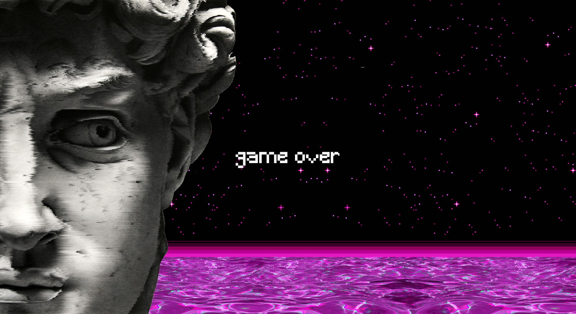 Angel Statue With Text Overlay Glitch Art Statue Vaporwave Greek Mythology Hd Wallpaper Wallpaper Flare