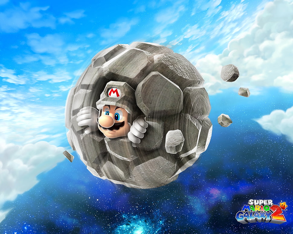 photo of Super Mario inside rock game application HD wallpaper