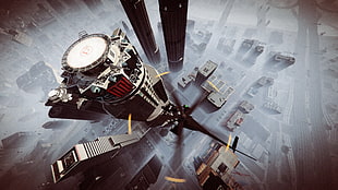 black helicopters with high-rise buildings wallpaper, Grand Theft Auto V, Grand Theft Auto Online, Rockstar Games, cityscape