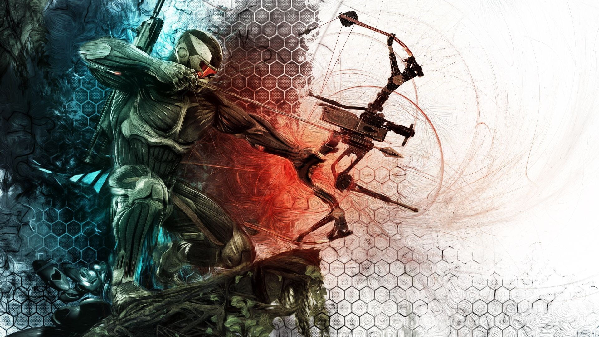character holding black compound bow digital wallpaper, Crysis, Crysis 3, video games
