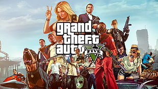 Grand Theft Auto Five digital wallpaper