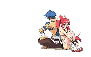 red haired female anime illustration