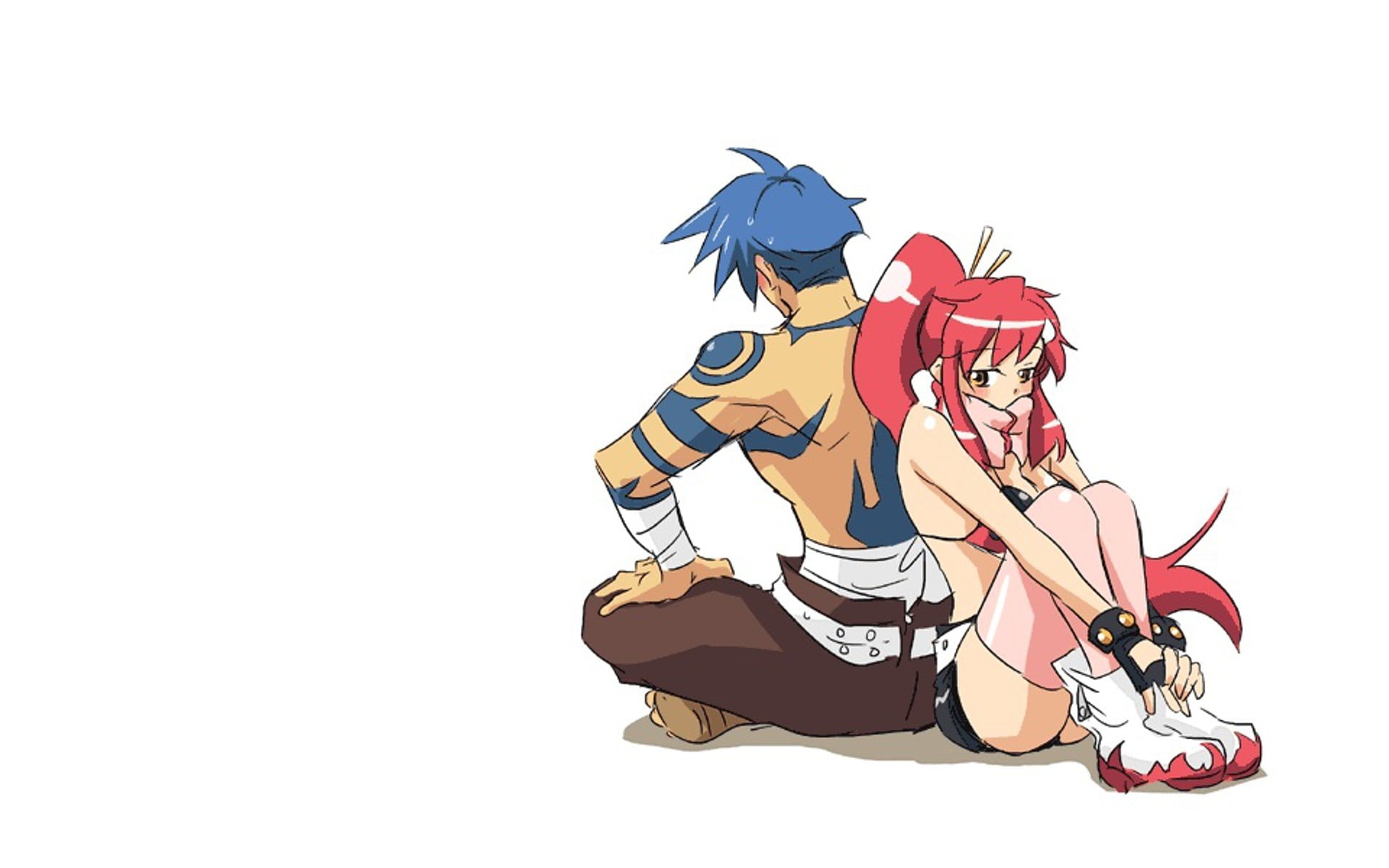 red haired female anime illustration