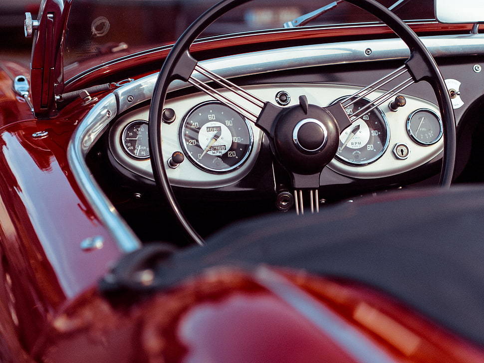 black car interior HD wallpaper