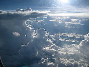 calm sky, clouds, sky, aircraft