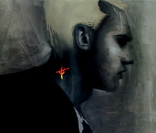 man with XS tattoo on neck painting, Richard Fell, comics, Image Comics, comic books HD wallpaper