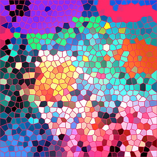 assorted-color Tiffany glass, abstract