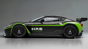 black and green HRE sports coupe, Aston Martin, Zagato, car, vehicle