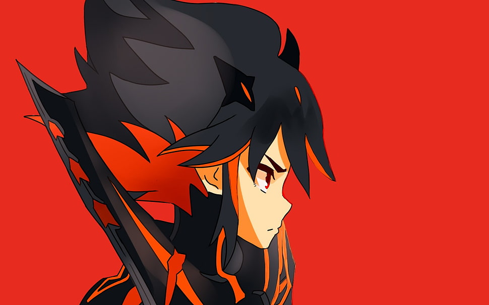 black and orange Batman logo, Kill la Kill, Matoi Ryuuko HD wallpaper