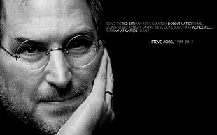 Steve Jobs with quotes overlay HD wallpaper