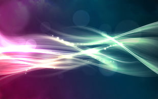 pink and green 3-d graphic HD wallpaper