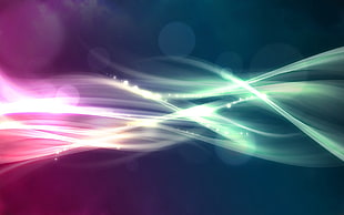 pink and green 3-d graphic