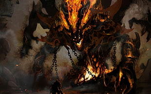 devil character digital wallpaper, demon