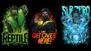 three Mortal Kombat Characters illustration HD wallpaper