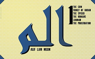 Alif Lam Meem logo, Qur'an, Islam, verse, calligraphy