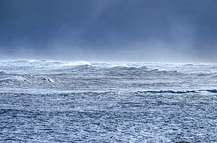 ocean waves under blue sky during daytime HD wallpaper