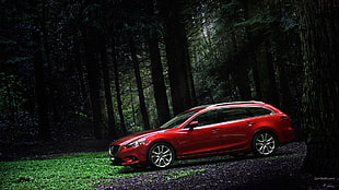 red vehicle, Mazda 6, Mazda, estate, station wagon HD wallpaper