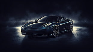 black sport coupe, Ferrari 430, car, Ferrari, F430 HD wallpaper