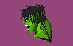 Hulk portrait digital wallpaper, Hulk, the hulk, Marvel Comics, purple