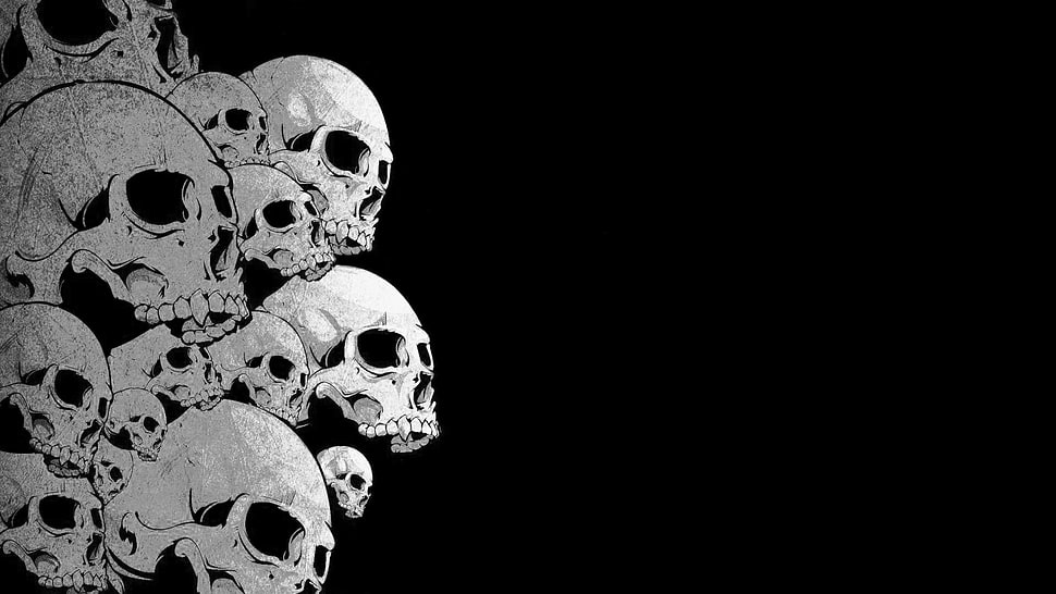 skull illustration, skull HD wallpaper