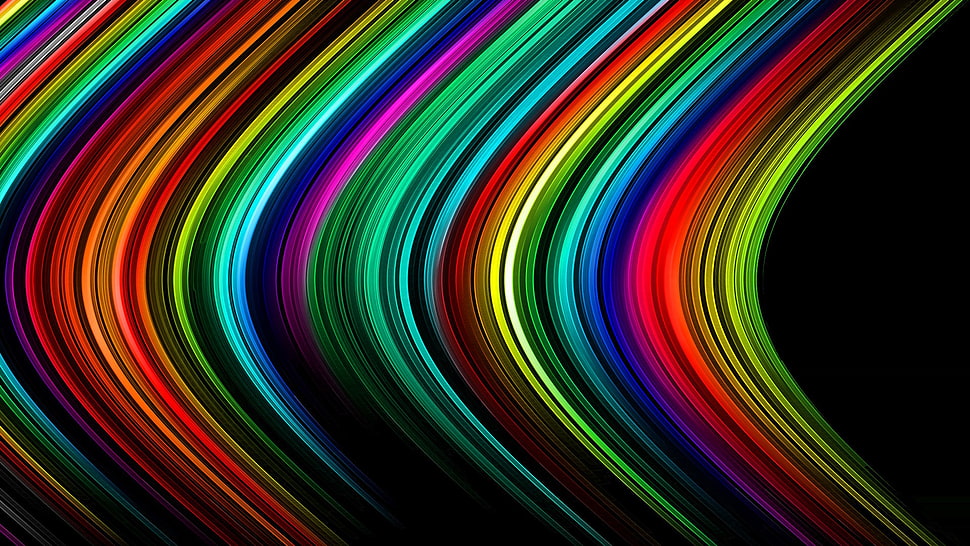 multicolored lights illustration, digital art, pattern, lines, colorful HD wallpaper