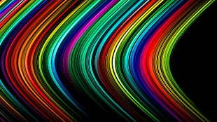 multicolored lights illustration, digital art, pattern, lines, colorful