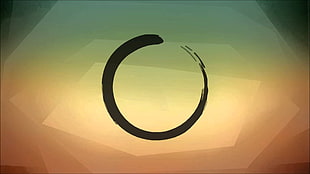 black circle painting, zen, ensō, circle, ouroboros