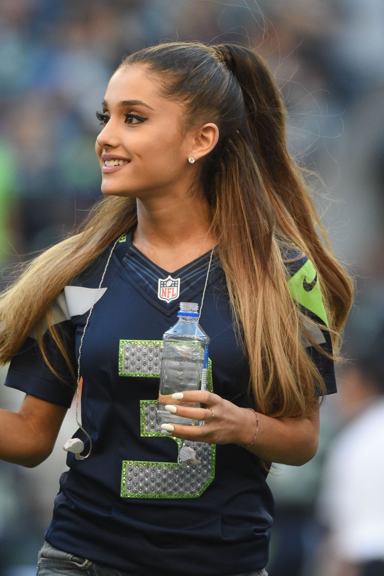 Ariana Granda wearing jersey